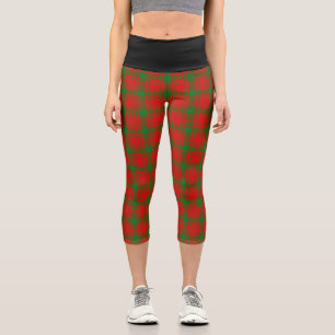 Classic Clan MacQuarrie Tartan Plaid Capri Leggings