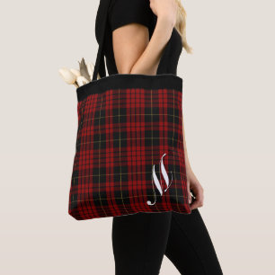 Classic Clan MacQueen Plaid Monogrammed Tote Bag