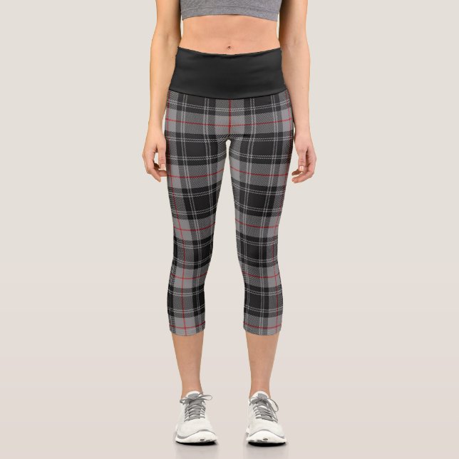 Classic Clan Moffat Tartan Plaid Capri Leggings (Front)