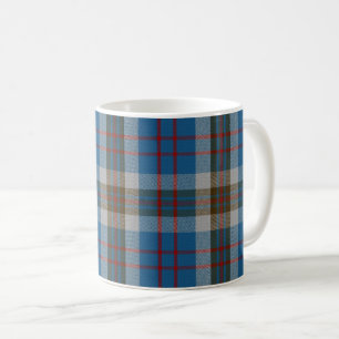 Classic Clan Thompson Blue and Grey Tartan Plaid Coffee Mug