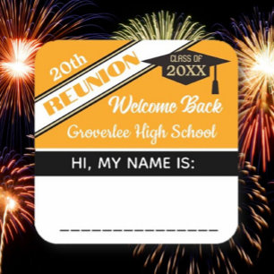 Classic Class Reunion Name tag Sticker