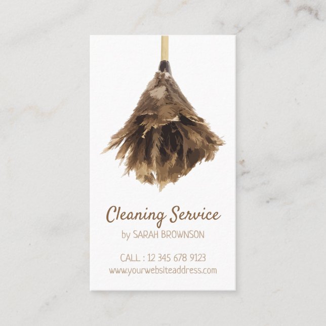 Classic Cleaning service maid janitorial Business Card (Front)