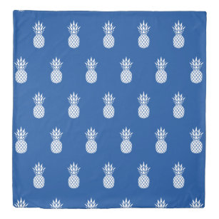 Classic Coastal Navy Blue and White Pineapples Duvet Cover