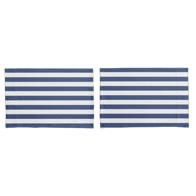 Classic Coastal Stripes | Cobalt Blue Stripes Pillowcase (Front-Set)