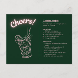 Classic Cocktail Postcard - Mint Mojito
