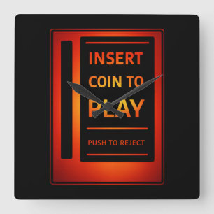 Classic Coin-Op Arcade Wall Clock   Gamer Decor
