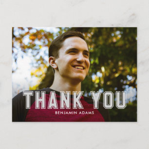 Classic Collegiate Graduation Thank You Postcard