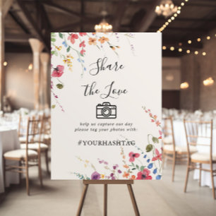 Classic Colorful Wild Share the Love Hashtag  Poster