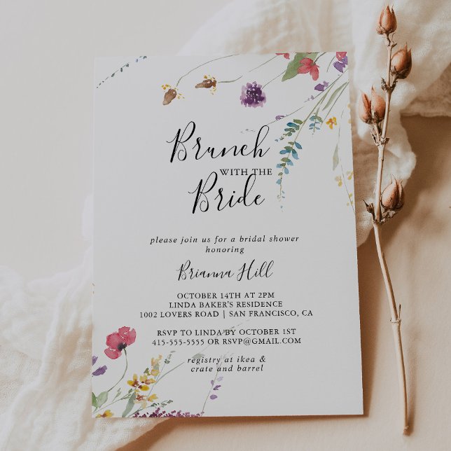 Classic Colourful Brunch with the Bride Shower  Invitation (Creator Uploaded)