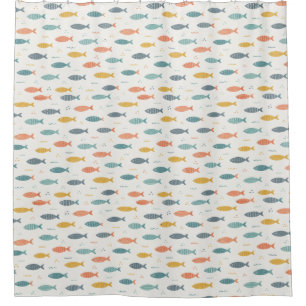 Classic Colourful Fish Pattern on Cream Background