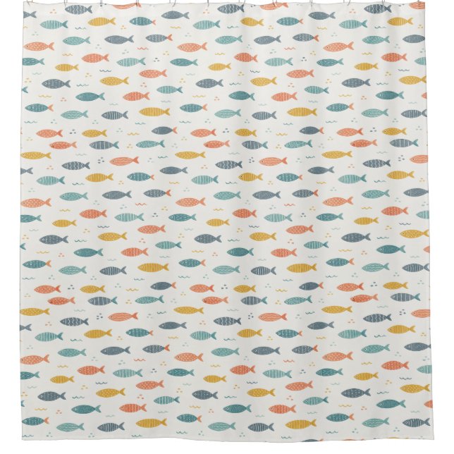Classic Colourful Fish Pattern on Cream Background (Front)