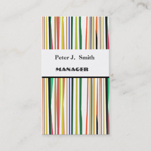 Classic Colourful Fun Retro Style Pattern Stripes Business Card
