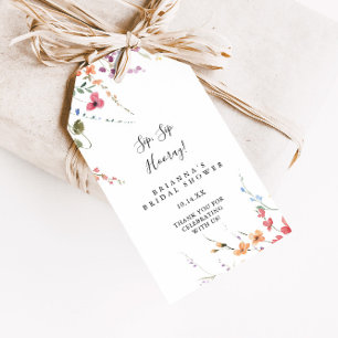 Classic Colourful Sip Sip Hooray Bridal Shower  Gift Tags