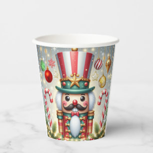 Classic, colourful, whimsical Christmas nutcracker Paper Cups