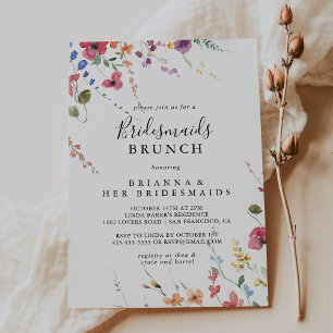 Classic Colourful Wild Bridesmaids Brunch Shower Invitation