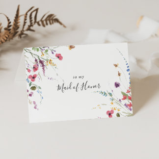 Classic Colourful Wild Floral Bridal Party Thank You Card