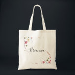 Classic Colourful Wild Floral Bridesmaid  Tote Bag<br><div class="desc">This classic colourful wild floral bridesmaid tote bag is the perfect wedding gift to present your bridesmaids and maid of honour for a modern wedding. The design features a yellow,  purple,  white wild flowers with foliage in a rose and green watercolor background.</div>