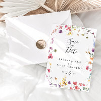 Classic Colourful Wild Floral Save the Date