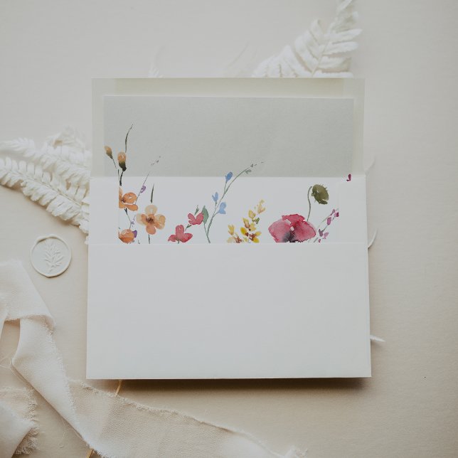 Classic Colourful Wild Floral Self-Addressed RSVP  Envelope (Creator Uploaded)