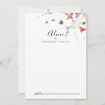 Classic Colourful Wild Floral Wedding Advice Card<br><div class="desc">This classic colourful wild floral wedding advice card is perfect for a modern wedding. The design features a yellow, purple, white wild flowers with foliage in a rose and green watercolor background. These cards are perfect for a wedding, bridal shower, baby shower, graduation party & more. Personalize the cards with...</div>