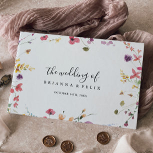 Classic Colourful Wild Floral Wedding Guest Book