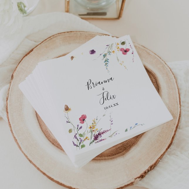 Classic Colourful Wild Floral Wedding Napkin (Creator Uploaded)