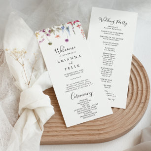 Classic Colourful Wild Floral Wedding Program