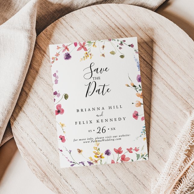 Classic Colourful Wild Floral Wedding  Save The Date (Creator Uploaded)