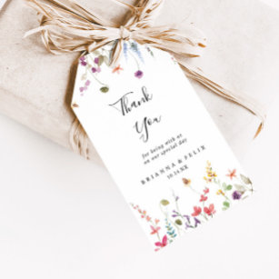 Classic Colourful Wild Floral Wedding Thank You  Gift Tags