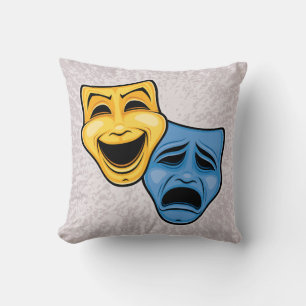 Classic Comedy And Tragedy Theatrical Masks Throw Pillow