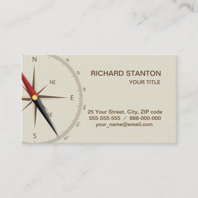 Classic compass business card (Front)