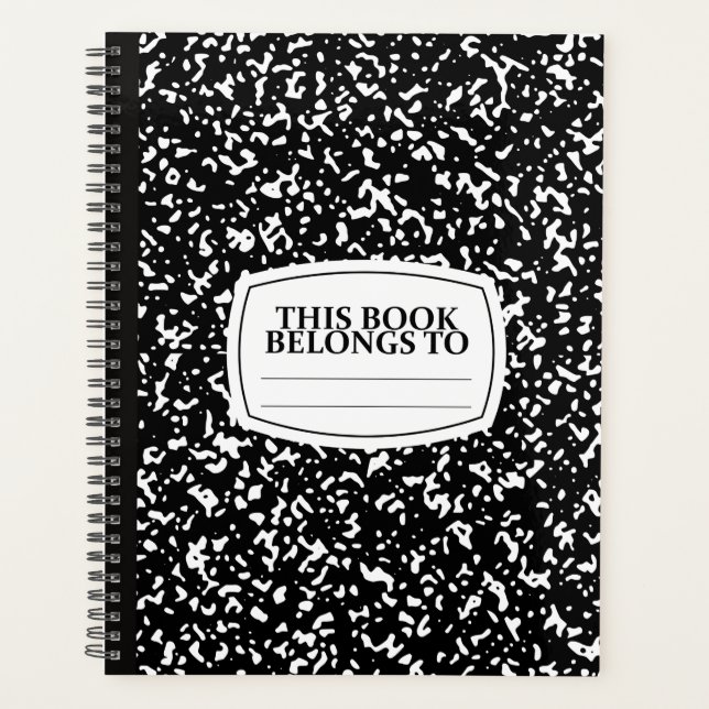 Classic Composition Notebook Style Planner  (Front)