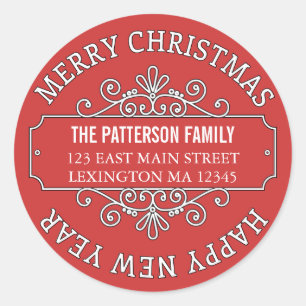 Classic Contemporary Merry Christmas Label