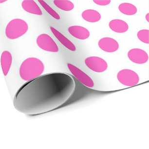 Classic, cool, white and pink polka dots wrapping paper