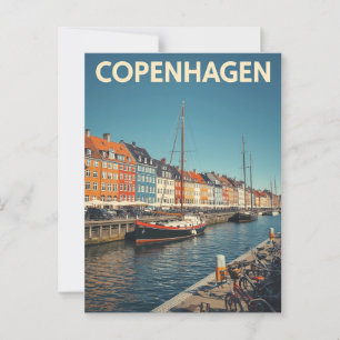 Classic Copenhagen Nyhavn Harbour Postcard