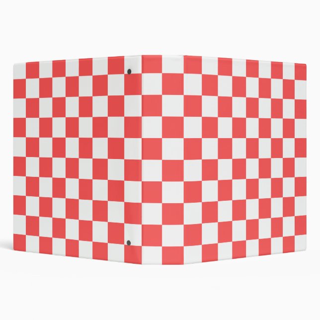 Classic coral red checkerboard binder (Background)
