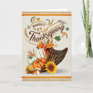 Classic Cornucopia Happy Thanksgiving Card