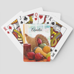 Classic Cornucopia Harvest Table Playing Cards