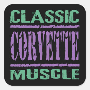 Classic Corvette Muscle Square Sticker