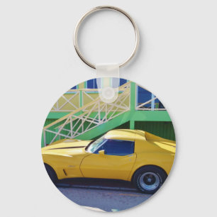 Classic Corvette Stingray. Keychain