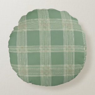 Classic Cottagecore Gingham Check Round Pillow