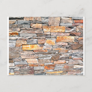 Classic country brick rock stone pattern postcard