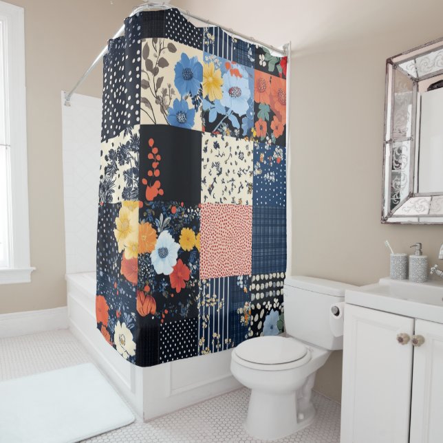 Classic Country Patchwork Quilt - Bold Botanicals (In Situ)
