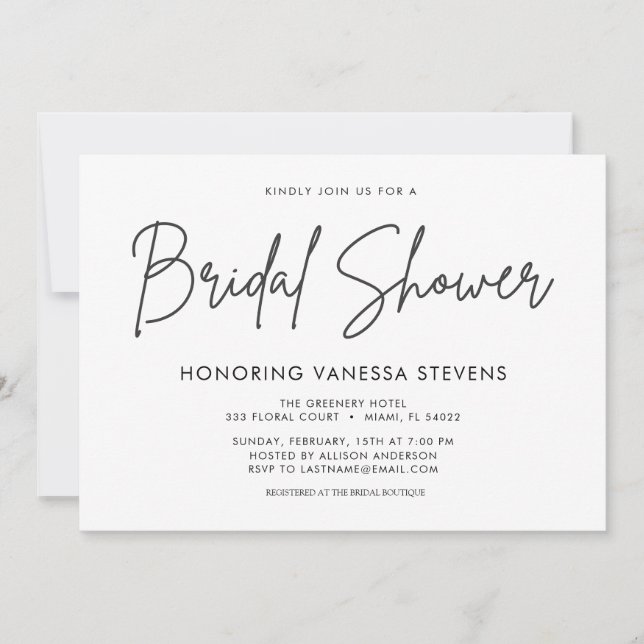 Classic Couples Bridal Shower Invitation (Front)