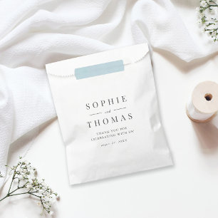 Classic Couples Names Thank You Wedding Favour Bag