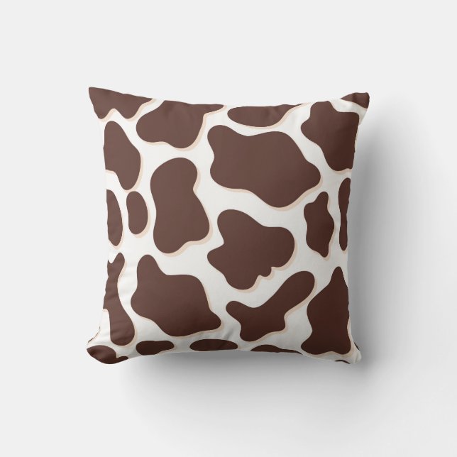 Classic Cow Print Pattern Throw Pillow (Front)