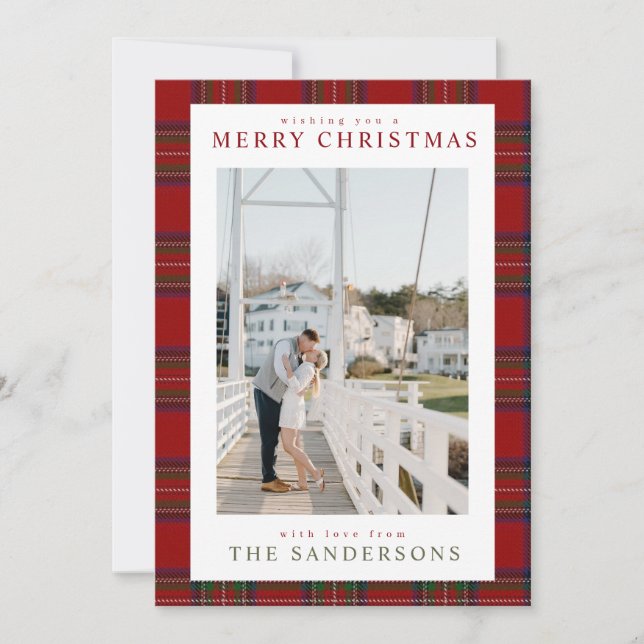 Classic Cozy Tartan Holiday Card (Front)