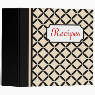 Classic Cream and Black Recipe Binder