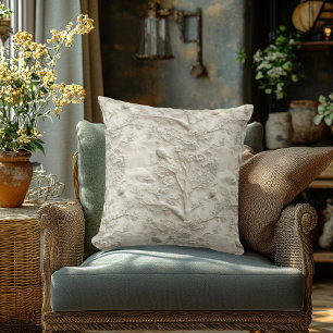 Classic Cream Embroidered-Look Decorative Pillow