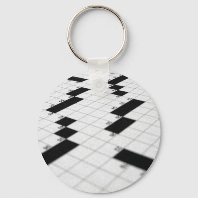 Classic Crossword Puzzle Grid keychain (Front)